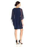 Capelet Sheath Dress, Navy, 14