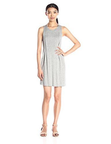 Sidepintucked Sleeveless Dress Heathery Grey Small