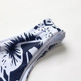 Mooskini Fashion Floral Printing Bikini Set Two Piece Cross Front Swimwear Swimsuit Sus Size 24 Blue