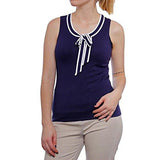 Keyhole Neck Tank Top Regular Rayon Us M Blue Tank Top