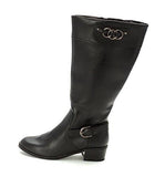 Donnely Wide Calf Almond Toe Fashion Boots, Black, Size 7.5