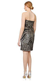 Embroidered Strapless Sheath Party Cocktail Dress