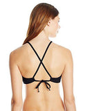 Kenneth Cole York Sexy Solids High Neck Cropped Bra Bikini Top Black S