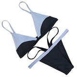 Mooskini 2 Pcs Padded Sexy Brazilian Bikini Solid Color Swimsuit Bikini Set