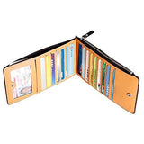 Noedy Thin Multi Card Case Organizer Wallet With Zipper Pocket Dark Blue