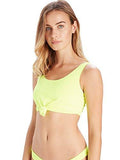 Tyra Tie Front Cropped Bikini Top Yellow S Swimwear Bikini Yellow