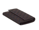 Brown Nylon Snap Closure Wallet Coin Pocket