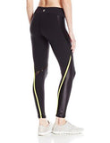 Recreation Shine Full Length Laced Pattern Inset Legging With High Waist Band Black M