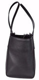 Small Leather Trademark Logo Swing Tote Purse Black