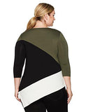 Plus Size Colorblock Angle Top, Multi, 2X