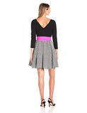 3/4 Sleeve Fit And Flare, Black, 4