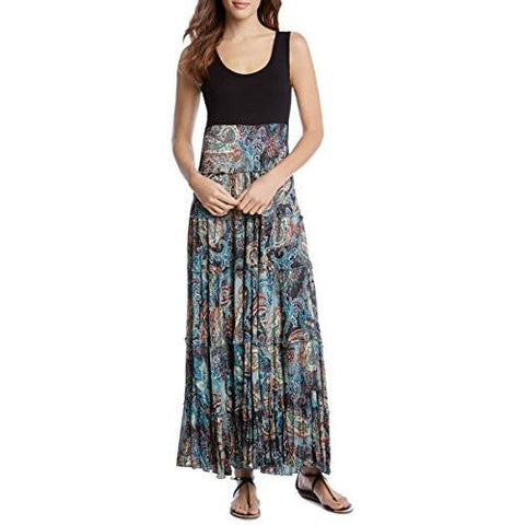 Printed Ruffle Maxi Dress Multi L