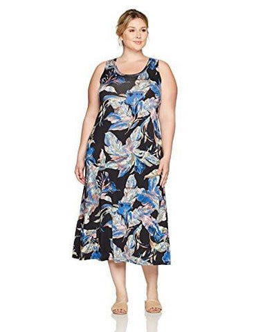 Plus Size Maxi Tank Dress, Multi, 3X