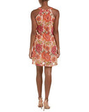 Zinnea Floral KeyHole Chiffon Shift, Tangerine Plum, 8