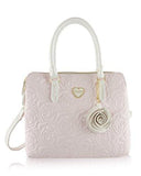 Be Mine Multi Compartment Tote Shoulder Bag Rose Quilted Blush