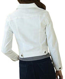 Only Faith ’S Solid Short Denim Jacket Long Sleeve Slim Jean Coat M White