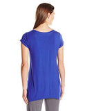 Ellen Tracy Short Sleeve VNeck Tee, Indigo Night, L