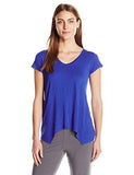 Ellen Tracy Short Sleeve VNeck Tee, Indigo Night, L