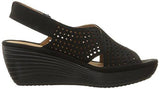 Reedly Variel Wedge Sandal Black Nubuck 7 M Us