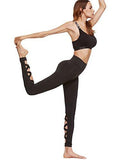 Sweatyrocks Cutout Leggings Skinny Yoga Pants Runing Jogger Active Tight #2Black M
