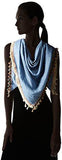 Catalunya Tassel And Pompom Scarf Denim One Size