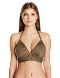 Kenneth Cole York Weave Your Own Way Solid Push Up Halter Bikini Top Olive 36 Bc