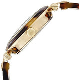 Goldtone Tortoise Shell Plastic Bracelet Watch