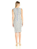 Sleeveless Ruffle Sheath Dress, Black/White, 4