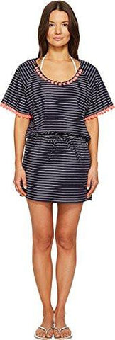 Emporio Armani Tessuto Coverup Rigato Blue Navy Swimsuit Top