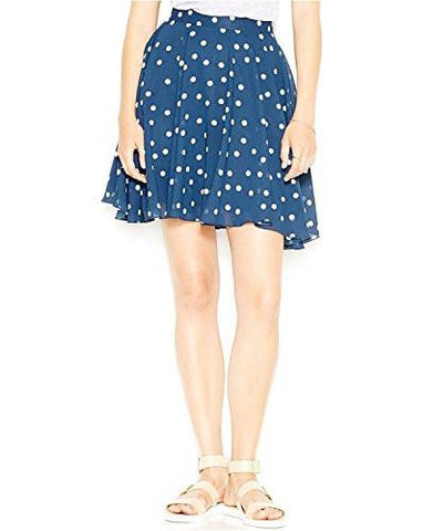 Maison Jules Polka Dot Print ALine Flared Skirt Small, Blue Notte Combo