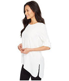 Roll Sleeve With Angle Bottom Blouse Soft White Blouse