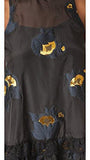Metallic Rosebuds Dress, Black, M