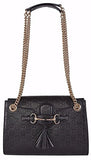 Gucci Small Black Gg Guccissima Leather Emily Crossbody Handbag