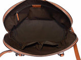 Medium Textured Leather Convertible Dome Handbag Saffron Tan 420023