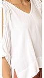 Katella V Neck Blouse, White, S