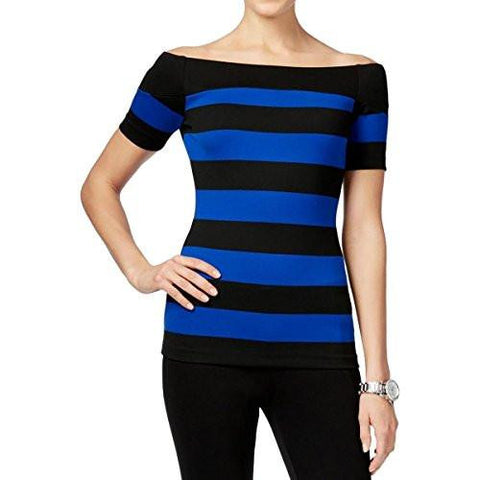 Michael Michael Kors Textured Offtheshoulder Casual Top Blue Xl