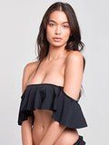 Cove Flutter Swim Top Black M Swimwear Bikini Black