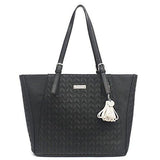 Cynthia Tote Bag, Black, Eclair Tassel, Os