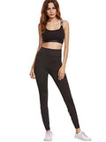 Sweatyrocks Cutout Leggings Skinny Yoga Pants Runing Jogger Active Tight #2Black M