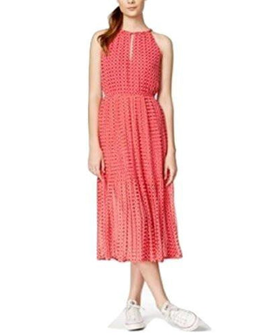 GeometricPrint Midi Dress Barberry Combo L