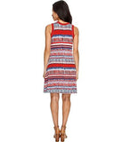 Painted Stripe Halter Dress Print Dress