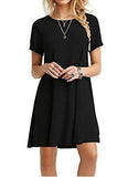 Molerani Short Sleeve Shirt Casual Loose Swing Dress