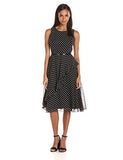 Dot Ruffle Dress, Black/Ivory, 14