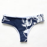 Mooskini Fashion Floral Printing Bikini Set Two Piece Cross Front Swimwear Swimsuit Sus Size 24 Blue