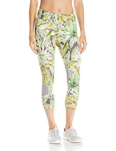 Active Crop Pant Print Mesh Contrast, Painted Palms, XLarge