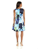 Floral Satin Fress, Blue/Multi, 4