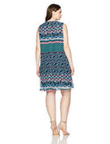 Taylor Dresses Plus Size Mixed Floral Shift, Navy Multi, 18W