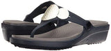 Crocs Sanrah Embellished Flip Wedge Sandal Navy 7 M Us
