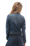 Basic Button Down Denim Jean Jacket Large Mediumblue