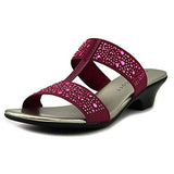 Eddina Open Toe Casual Fabric Slippers, Purple, Size 6.5